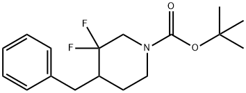 tert-butyl 4-benzyl-3,3-difluoropiperidine-1-carboxylate Struktur