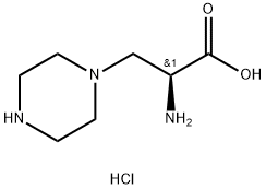 (S)-2-アミノ-3-ピペラジン-1-イル-プロピオン酸塩酸塩 化学構造式