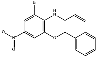 N-烯丙基-2-(苄氧基)-6-溴-4-硝基苯胺, 133471-77-9, 结构式