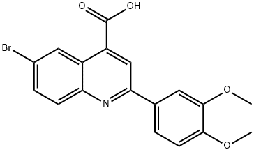 6-bromo-2-(3,4-dimethoxyphenyl)quinoline-4-carboxylic acid 结构式