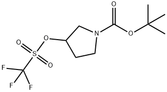 3-(((三氟甲基)磺酰基)氧基)吡咯烷-1-羧酸叔丁酯 结构式