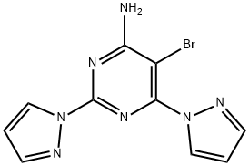 5-溴-2,6-二(1-H吡唑)基-4-氨基嘧啶,1337962-47-6,结构式