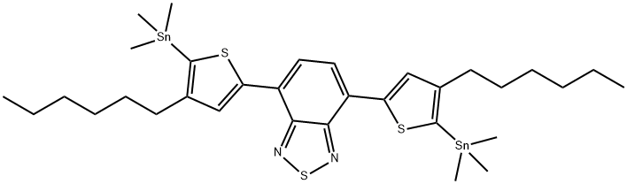 4,7-bis(4-hexyl-5-(trimethylstannyl)thiophen-2-yl)benzo[c][1,2,5]thiadiazole Structure