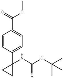 methyl 4-(1-((tert-butoxycarbonyl)amino)cyclopropyl)benzoate 结构式
