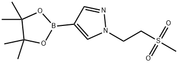 1-(2-(Methylsulfonyl)ethyl)-4-(4,4,5,5-tetramethyl-1,3,2-dioxaborolan-2-yl)-1H-pyrazole 结构式