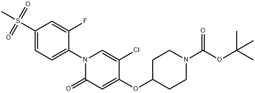 tert-butyl4-((5-chloro-1-(2-fluoro-4-(methylsulfonyl)phenyl)-2-oxo-1,2-dihydropyridin-4-yl)oxy)piperidine-1-carboxylate Structure