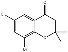 2,2-二甲基-6-氯-8-溴色满-4-酮 结构式