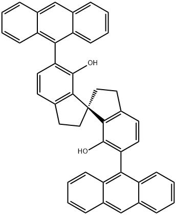 (R)-6,6'-二-9-蒽基-2,2',3,3'-四氢-1,1'-螺二[1H-茚]-7,7'-二醇 结构式