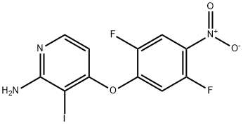 4-(2,5-二氟-4-硝基苯氧基)-3-碘吡啶-2-胺, 1345854-92-3, 结构式