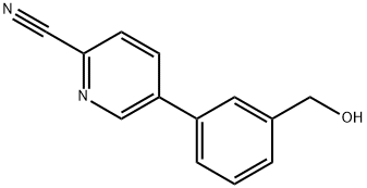 5-[3-(hydroxymethyl)phenyl]-2-Pyridinecarbonitrile Struktur