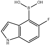 (5-氟-1H-吲哚-4-基)硼酸, 1350836-07-5, 结构式