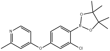 4-[4-(4,4,5,5-Tetramethyl[1,3,2]dioxaborolan-2-yl)-3-chlorophenoxy]-2-methylpyridine,1352413-07-0,结构式