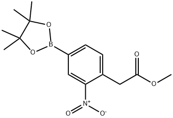 2-硝基-4-(4,4,5,5-四甲基-1,3,2-二氧杂硼环戊烷-2-基)-苯乙酸甲酯 结构式