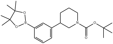 tert-butyl 3-(3-(4,4,5,5-tetramethyl-1,3,2-dioxaborolan-2-yl)phenyl)piperidine-1-carboxylate Structure
