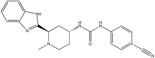 1-((2R,4R)-2-(1H-benzo[d]imidazol-2-yl)-1-methylpiperidin-4-yl)-3-(4-cyanophenyl)urea 化学構造式