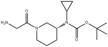 [(R)-1-(2-Amino-acetyl)-piperidin-3-yl]-cyclopropyl-carbamic acid tert-butyl ester,1354015-58-9,结构式
