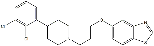 5-[3-[4-(2,3-ジクロロフェニル)ピペリジノ]プロポキシ]ベンゾチアゾール 化学構造式