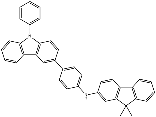 9,9-二甲基-N-[4-(9-苯基咔唑-3-)苯基芴-2-胺 结构式