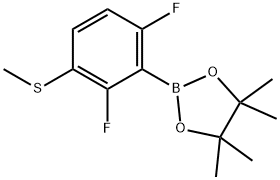 2,6-二氟-3-(甲硫基)苯基硼酸频哪醇酯,1355011-72-1,结构式