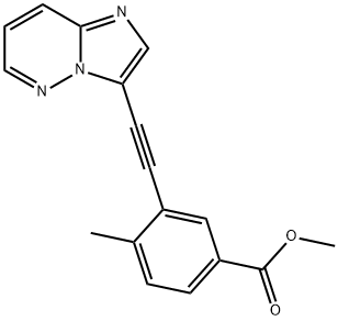 methyl 3-(2-(imidazo[1,2-b]pyridazin-3-yl)ethynyl)-4-methylbenzoate 化学構造式