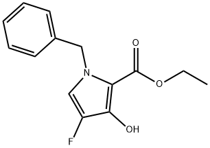 4-FLUORO-3-HYDROXY-1-BENZYL-1H-PYRROLE-2-CARBOXYLATE ETHYL ESTER 化学構造式