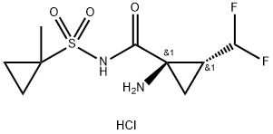 (1R,2R)-1-氨基-2-(二氟甲基)-N-[(1-甲基环丙基)磺酰基]环丙烷甲酰胺盐酸盐,1360828-80-3,结构式