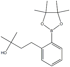 2-メチル-4-(2-(4,4,5,5-テトラメチル-1,3,2-ジオキサボロラン-2-イル)フェニル)ブタン-2-オール 化学構造式