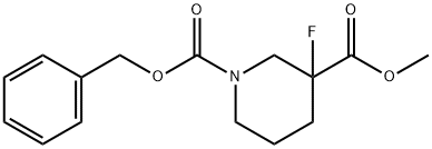 3-fluoro-1,3-Piperidinedicarboxylic acid 3-methyl 1-(phenylmethyl) ester Struktur