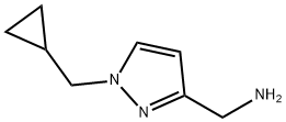 (1-(cyclopropylmethyl)-1H-pyrazol-3-yl)methanamine 化学構造式