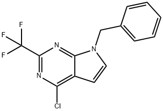 7-Benzyl-4-chloro-2-(trifluoromethyl)-7H-pyrrolo[2,3-d]pyrimidine Struktur