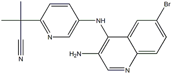 2-(5-((3-Amino-6-bromoquinolin-4-yl)amino)pyridin-2-yl)-2-methylpropanenitrile|