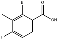 2-bromo-4-fluoro-3-methylbenzoic acid Struktur