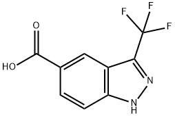 3-(trifluoromethyl)-1H-indazole-5-carboxylic acid 结构式
