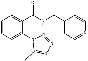 2-(5-methyl-1H-tetrazol-1-yl)-N-(pyridin-4-ylmethyl)benzamide 化学構造式