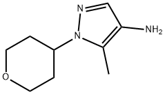 5-methyl-1-(tetrahydro-2H-pyran-4-yl)-1H-Pyrazol-4-amine 化学構造式