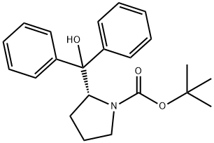 1-Pyrrolidinecarboxylic acid, 2-(hydroxydiphenylmethyl)-,1,1-dimethylethyl ester, (2R)-
 化学構造式