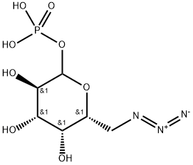 6-叠氮基-6-脱氧-D-吡喃半乳糖 1-(磷酸二氢酯), 1374984-64-1, 结构式