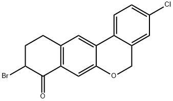 9-溴-3-氯-10,11-二氢-5H-苯并[D]萘并[2,3-B]吡喃-8(9H)-酮 结构式