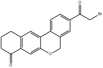 3-(2-ブロモアセチル)-10,11-ジヒドロ-5H-ジベンゾ[C,G]クロメン-8(9H)-オン 化学構造式