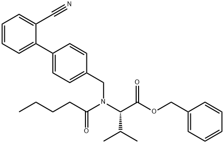 (S)-Benzyl 2-(N-((2'-cyano-[1,1'-biphenyl]-4-yl)methyl)pentanamido)-3-methylbutanoate Struktur
