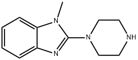 1-メチル-2-ピペラジノ-1H-ベンゾイミダゾール 化学構造式