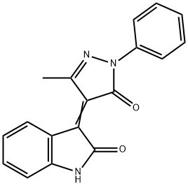 (Z)-3-(3-methyl-5-oxo-1-phenyl-1H-pyrazol-4(5H)-ylidene)indolin-2-one 结构式