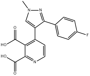 4-(3-(4-fluorophenyl)-1-methyl-1H-pyrazol-4-yl)pyridine-2,3-dicarboxylicacid Structure