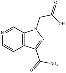 3-(aminocarbonyl)-1H-Pyrazolo[3,4-c]pyridine-1-acetic acid 结构式