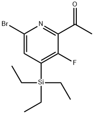 1-[6-bromo-3-fluoro-4-(triethylsilyl)-2-pyridinyl]Ethanone 结构式