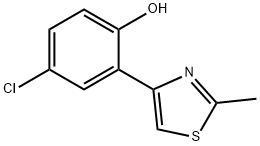 4-Chloro-2-(2-methylthiazol-4-yl)phenol 化学構造式