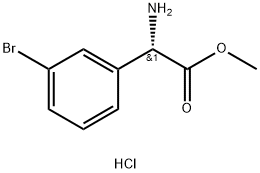 (S)-甲基 2-氨基-2-(3-溴苯基)乙酸盐酸盐 结构式