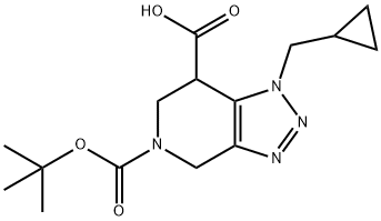 5-(Tert-Butoxycarbonyl)-1-(Cyclopropylmethyl)-4,5,6,7-Tetrahydro-1H-[1,2,3]Triazolo[4,5-C]Pyridine-7-Carboxylic Acid 化学構造式