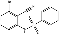 N-(3-BROMO-2-CYANOPHENYL)-BENZENESULFONAMIDE, 1392091-60-9, 结构式