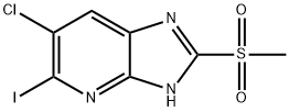 6-chloro-5-iodo-2-(methylsulfonyl)-1H-imidazo[4,5-b]pyridine 化学構造式